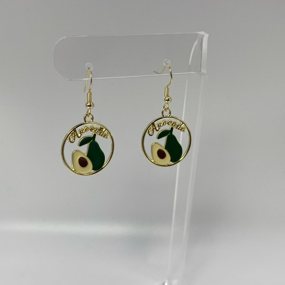 Cute & Funky avocado mini hoop gold earrings - Picture 3 of 7